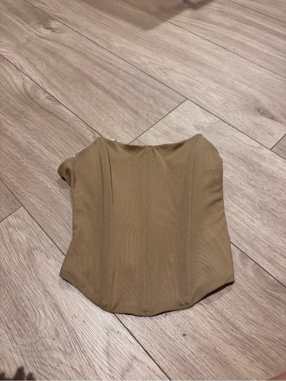 Princess Polly Strapless Corset Crop Top in Camel